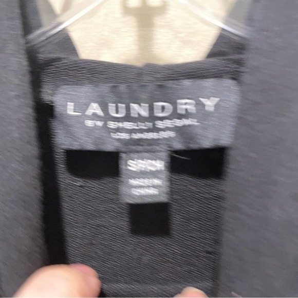 Laundry by Shelli Segal ruffle sleeve Sweatshirt black size small - Picture 5 of 8